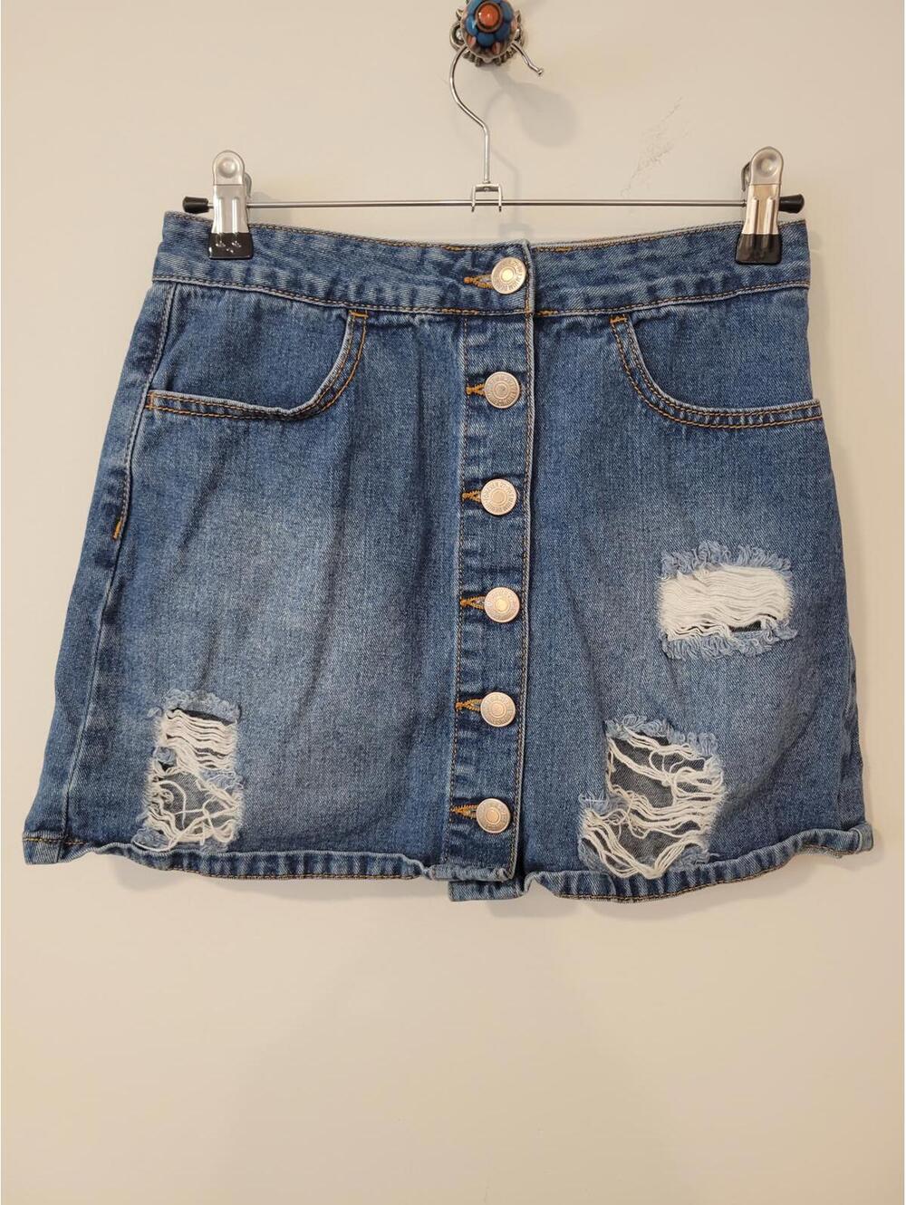 Forever 21 Distressed Denim Skirt